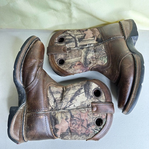 Lil' Durango Saddle Camo Square Toe Western Cowboy Boots Kids Size 8 - Picture 8 of 10